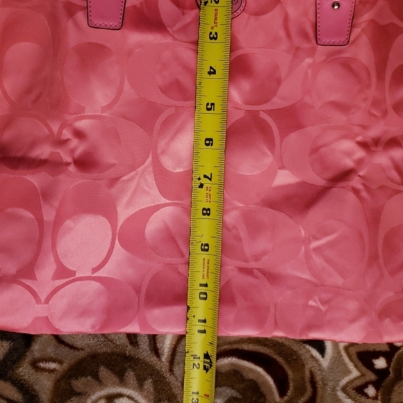 Coach Pink Travel Tote Bag with Monogram Pattern - Picture 5 of 16